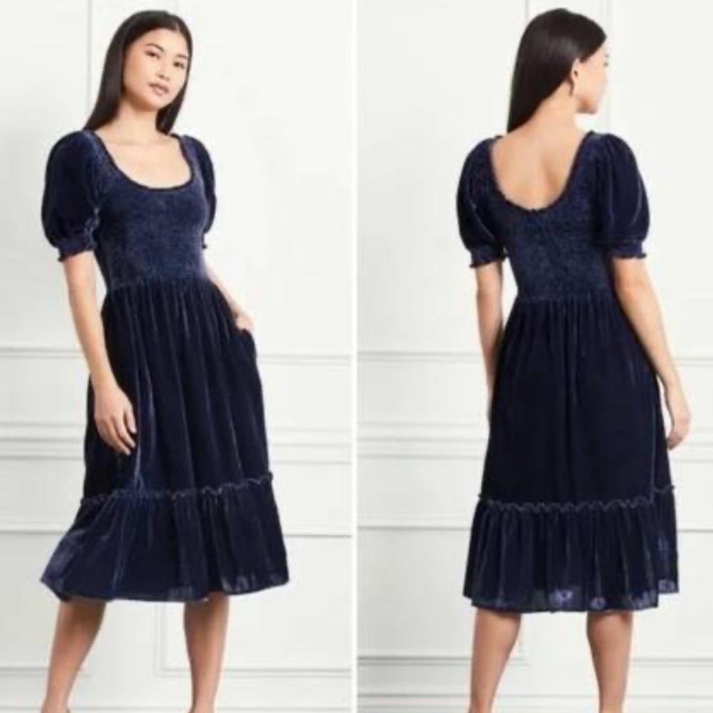Hill House Home | The Louisa Nap Dress in Midnight Blue Velvet Size Small